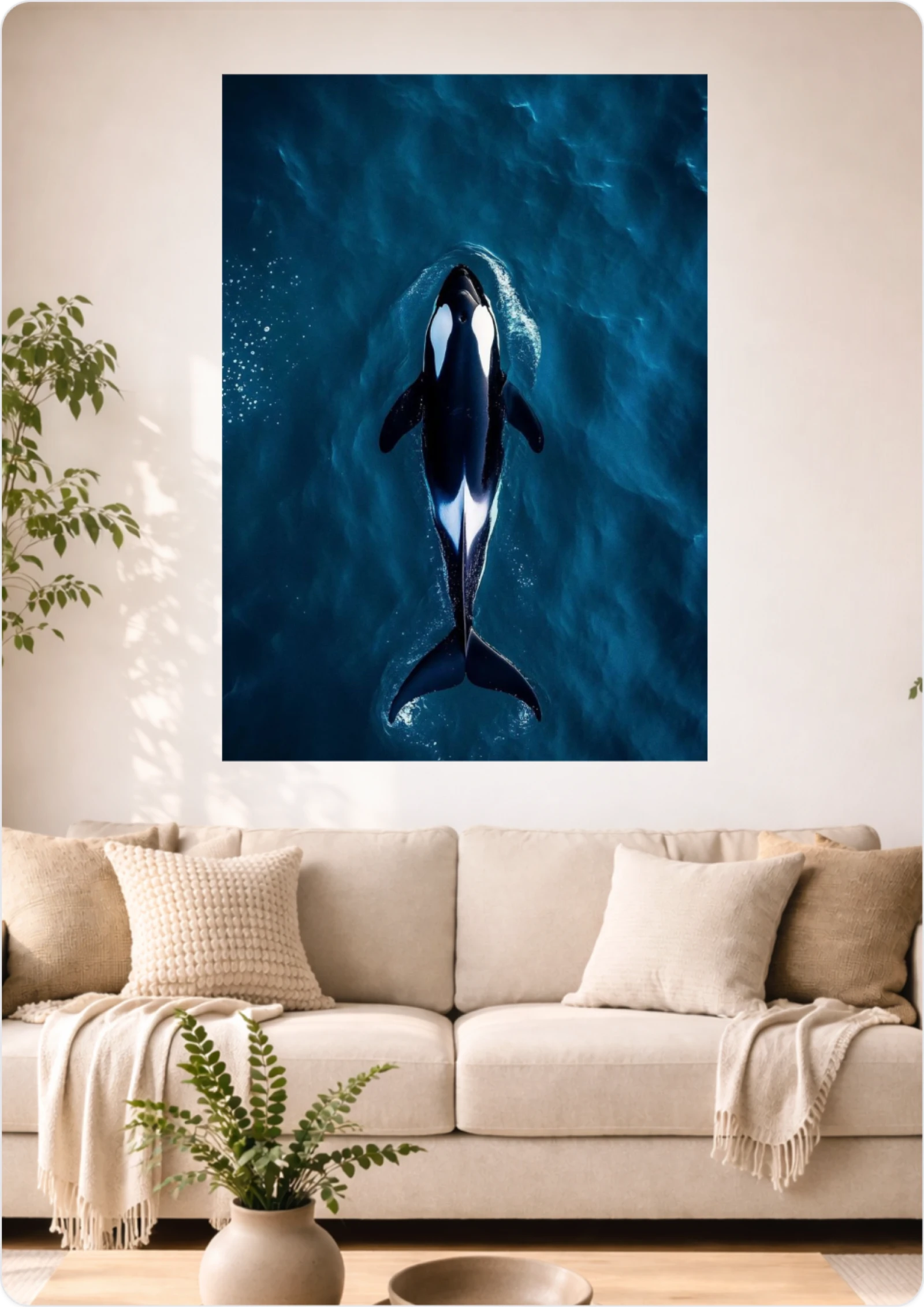 Affiche Orque Vue du Ciel A3 Sans Cadre – Poster Animal Marin Océan Profond